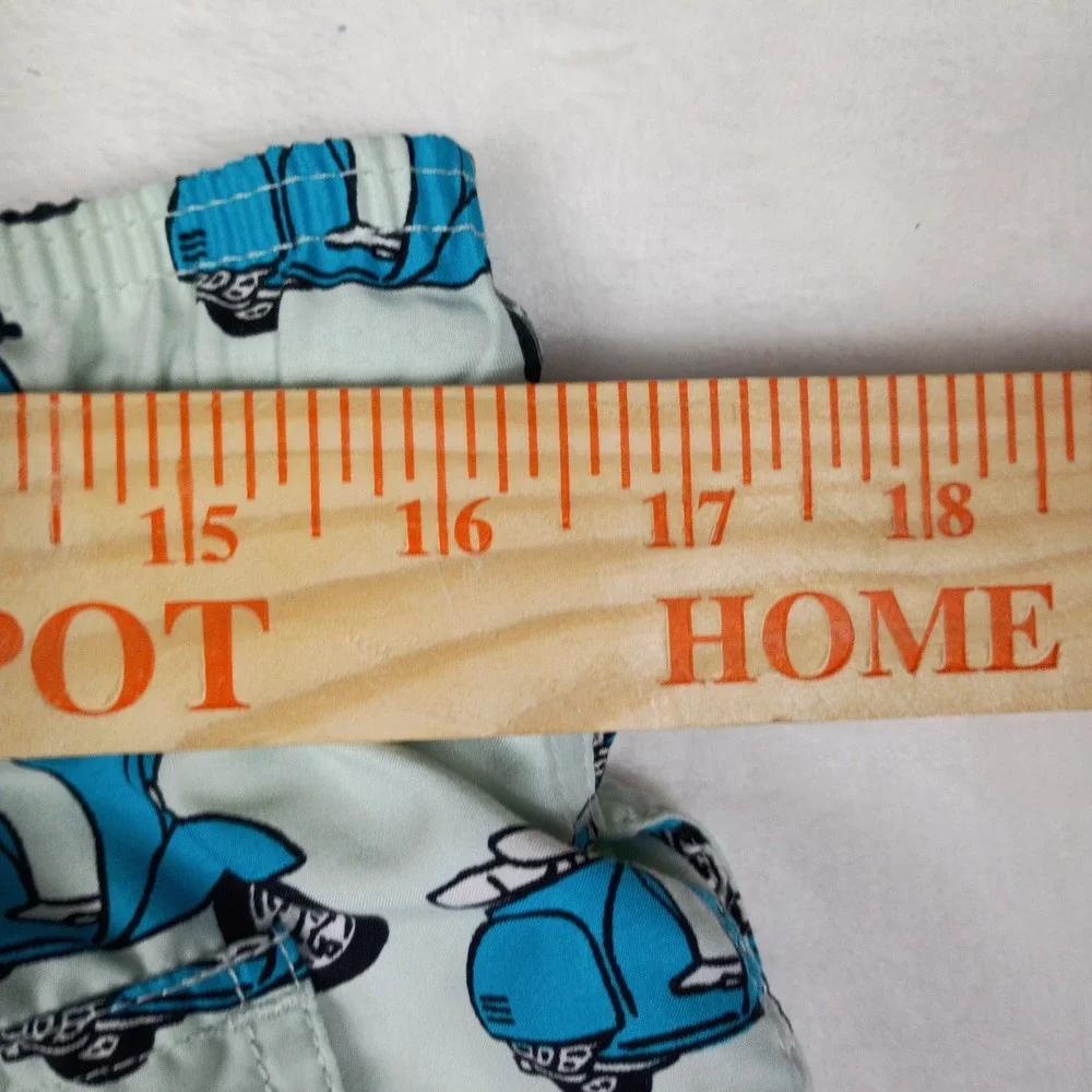 Tom & Teddy‎ Mens Blue Scooter Print Swim Trunks Mint  Medium M